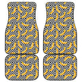 Black And White Geometric Banana Print Front and Back Car Floor Mats