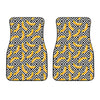 Black And White Geometric Banana Print Front Car Floor Mats