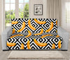 Black And White Geometric Banana Print Futon Protector