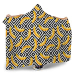 Black And White Geometric Banana Print Hooded Blanket