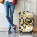 Black And White Geometric Banana Print Luggage Cover