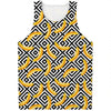 Black And White Geometric Banana Print Men's Tank Top