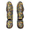 Black And White Geometric Banana Print Muay Thai Shin Guards