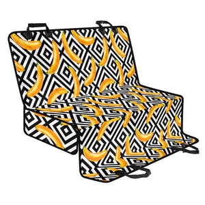 Black And White Geometric Banana Print Pet Car Back Seat Cover