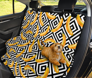 Black And White Geometric Banana Print Pet Car Back Seat Cover