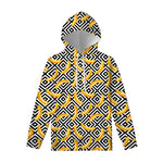 Black And White Geometric Banana Print Pullover Hoodie