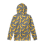 Black And White Geometric Banana Print Pullover Hoodie