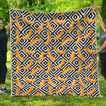 Black And White Geometric Banana Print Quilt