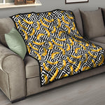 Black And White Geometric Banana Print Quilt