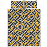 Black And White Geometric Banana Print Quilt Bed Set