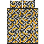 Black And White Geometric Banana Print Quilt Bed Set