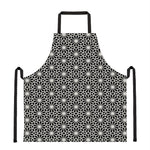 Black And White Geometric Floral Print Apron