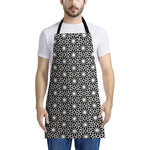 Black And White Geometric Floral Print Apron