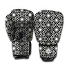 Black And White Geometric Floral Print Boxing Gloves