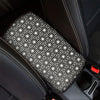 Black And White Geometric Floral Print Car Center Console Cover