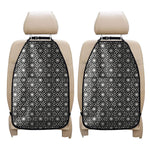 Black And White Geometric Floral Print Car Seat Organizers
