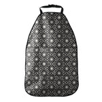 Black And White Geometric Floral Print Car Seat Organizers