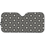 Black And White Geometric Floral Print Car Sun Shade