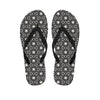 Black And White Geometric Floral Print Flip Flops