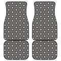 Black And White Geometric Floral Print Front and Back Car Floor Mats