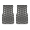Black And White Geometric Floral Print Front Car Floor Mats