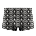 Black And White Geometric Floral Print Men's Boxer Briefs
