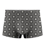 Black And White Geometric Floral Print Men's Boxer Briefs