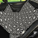 Black And White Geometric Floral Print Pet Car Back Seat Cover