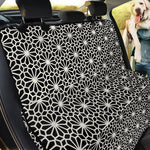 Black And White Geometric Floral Print Pet Car Back Seat Cover