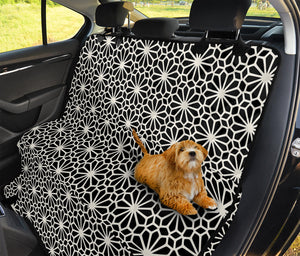 Black And White Geometric Floral Print Pet Car Back Seat Cover