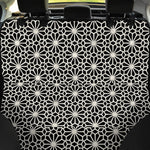 Black And White Geometric Floral Print Pet Car Back Seat Cover