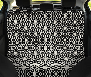 Black And White Geometric Floral Print Pet Car Back Seat Cover