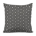 Black And White Geometric Floral Print Pillow Cover