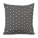 Black And White Geometric Floral Print Pillow Cover