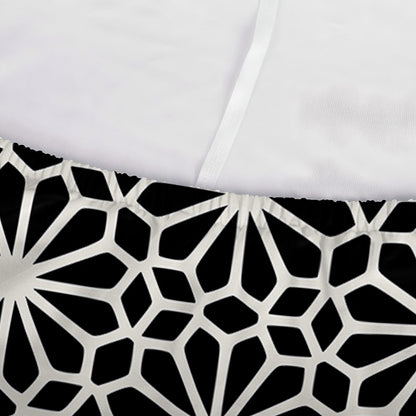 Black And White Geometric Floral Print Sofa Cover