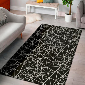 Black And White Geometric Mosaic Print Area Rug