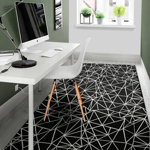 Black And White Geometric Mosaic Print Area Rug