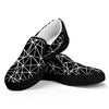 Black And White Geometric Mosaic Print Black Slip On Shoes