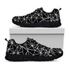 Black And White Geometric Mosaic Print Black Sneakers