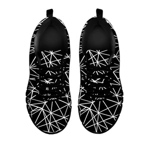 Black And White Geometric Mosaic Print Black Sneakers