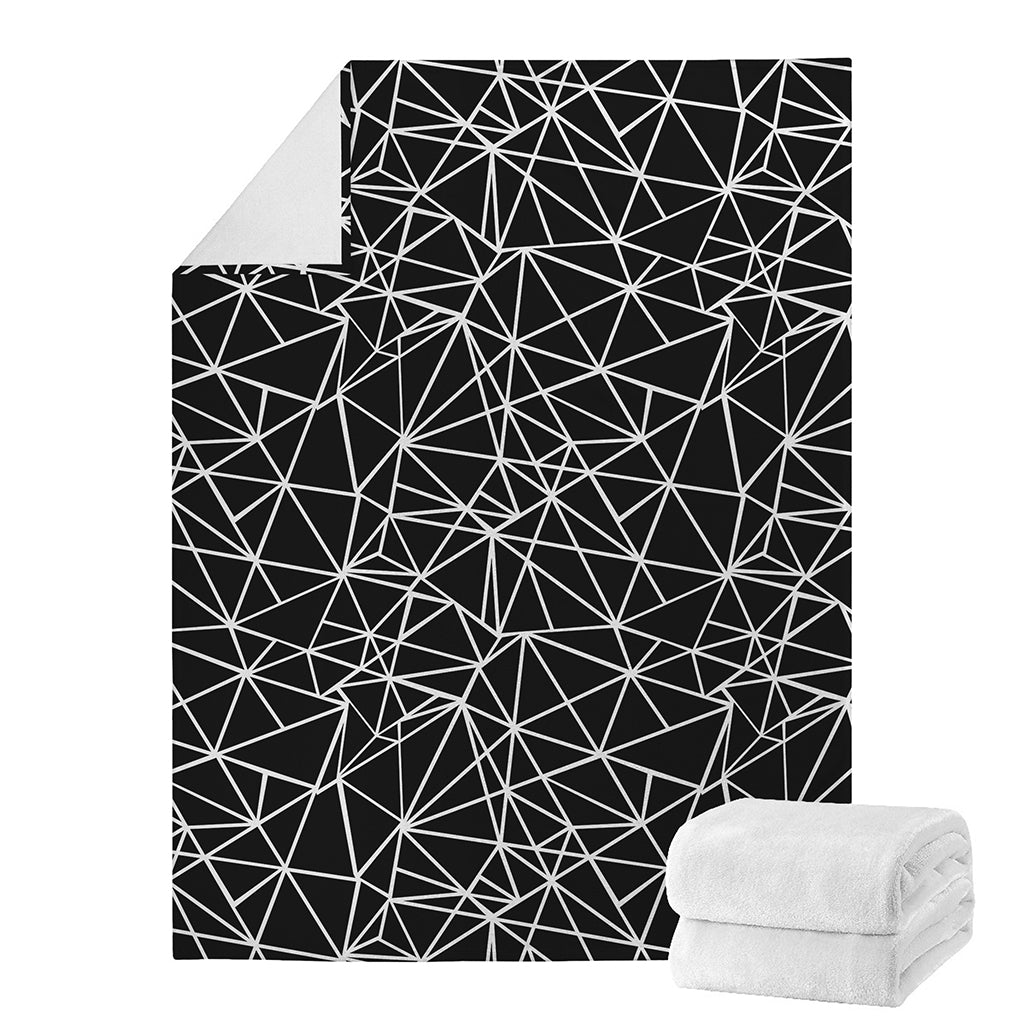 Black And White Geometric Mosaic Print Blanket