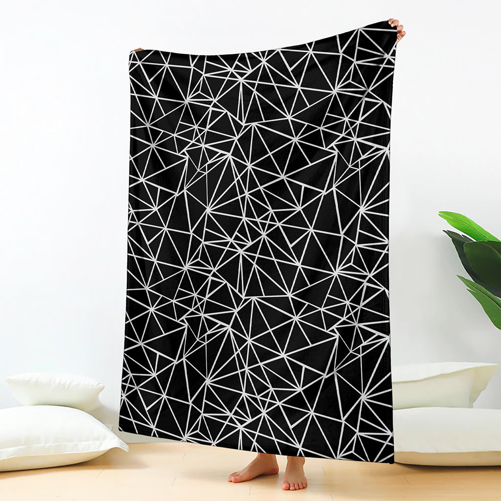 Black And White Geometric Mosaic Print Blanket