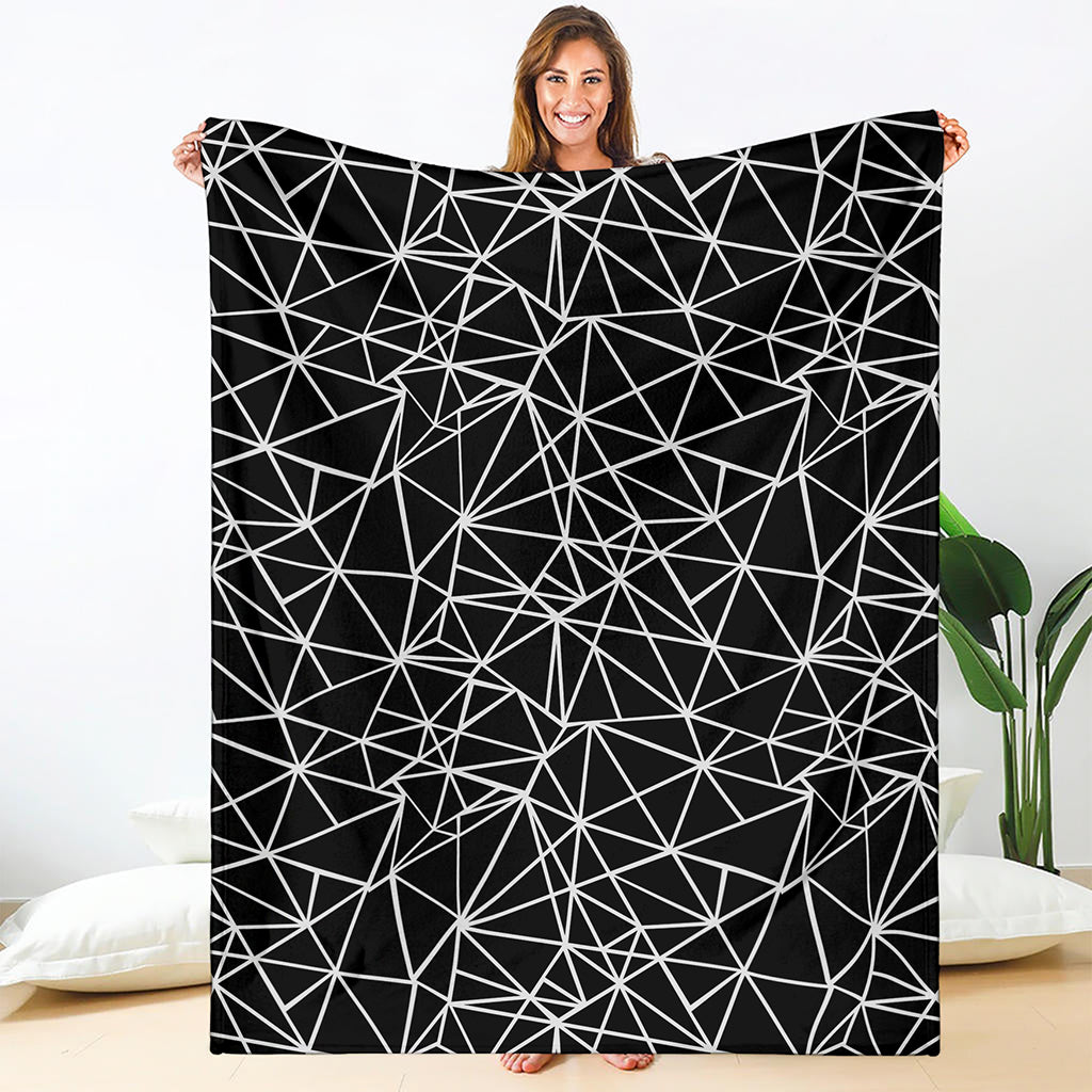 Black And White Geometric Mosaic Print Blanket