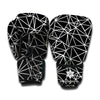 Black And White Geometric Mosaic Print Boxing Gloves