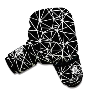 Black And White Geometric Mosaic Print Boxing Gloves