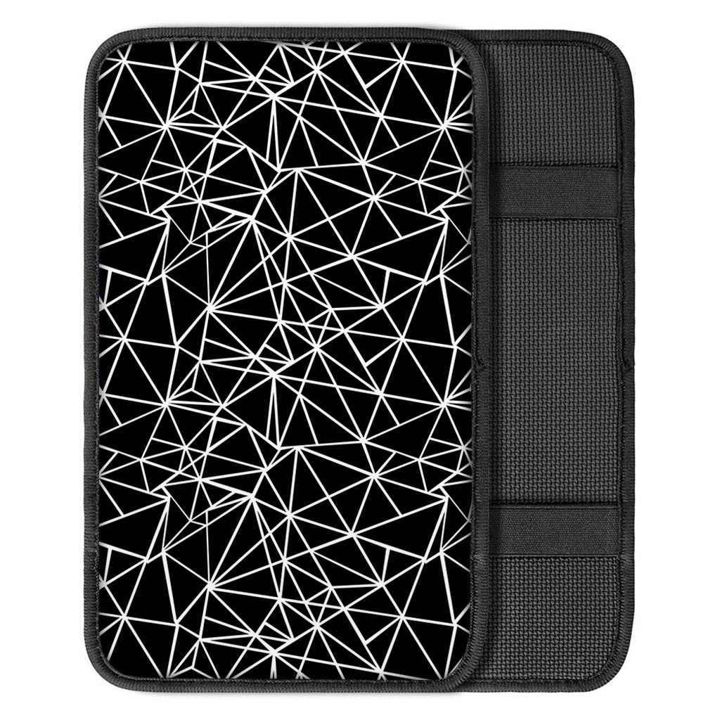 Black And White Geometric Mosaic Print Car Center Console Cover