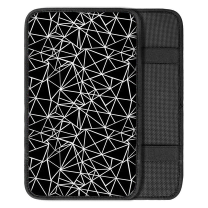 Black And White Geometric Mosaic Print Car Center Console Cover