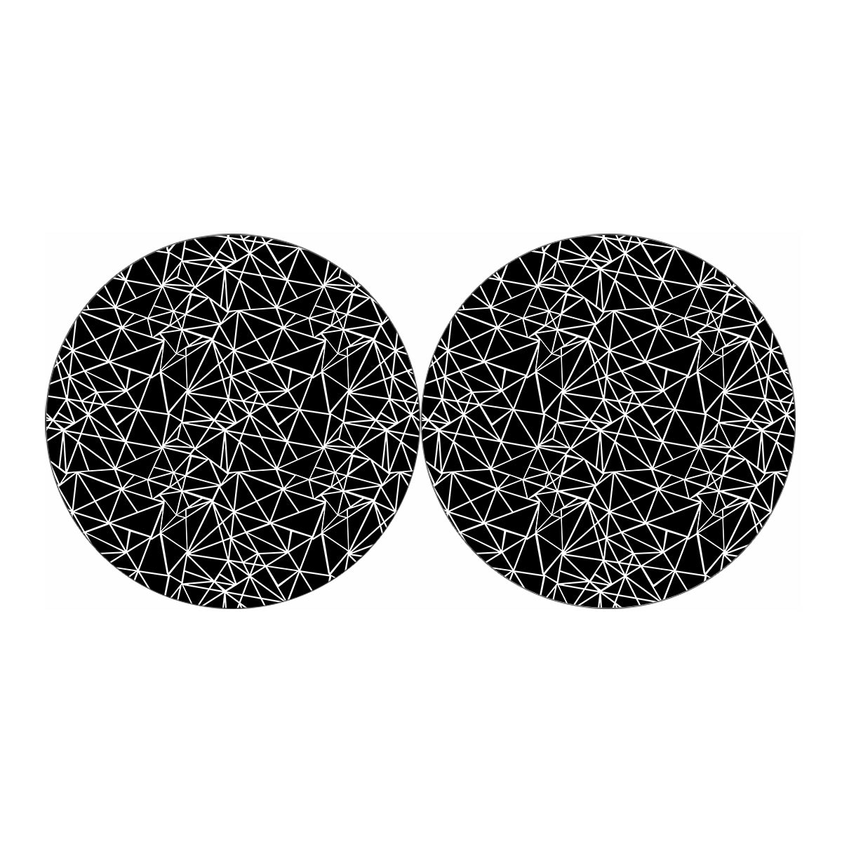 Black And White Geometric Mosaic Print Car Coasters