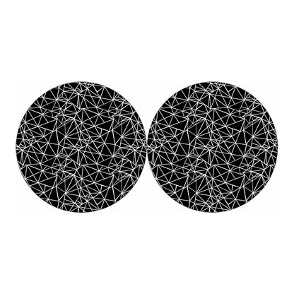 Black And White Geometric Mosaic Print Car Coasters