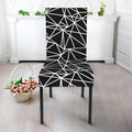 Black And White Geometric Mosaic Print Dining Chair Slipcover
